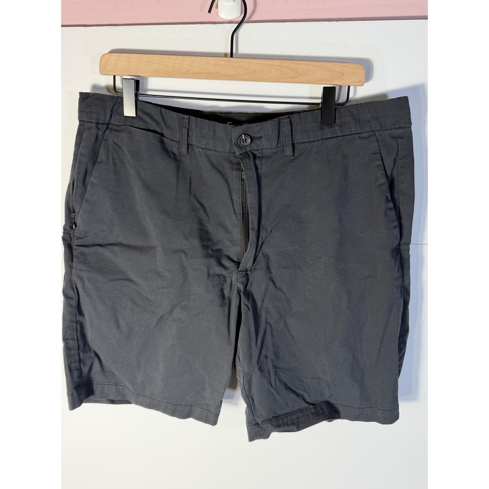 Goodfellow & Co Mens Charcoal Gray Chino Shorts Wrinkle Resist Stretch Size 36